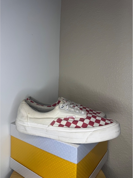 Vans Other - Vans Era Red White Checkerboard Men’s Size 8 Canvas Skate Shoes Used No Box